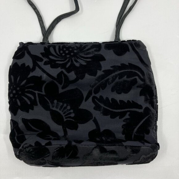Y2K Black Velvet Crossbody Mini Bag Floral Whimsigoth 2000s 90s - Picture 3 of 9